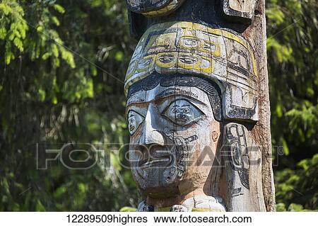 Detail of a human figure carved into a totem pole, Totem Bight State Historical Park, Ketchikan, Southeast Alaska, USA, Spring View Large Photo Image Stock Photograph - Detail of a human figure carved into a totem pole, Totem Bight State Historical Park, Ketchikan, Southeast Alaska, USA, Spring. Fotosearch