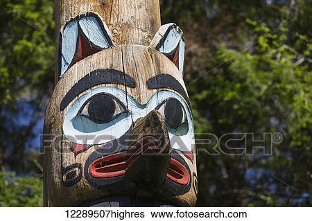 Detail of a raven figure carved into a totem pole, Totem Bight State Historical Park, Ketchikan, Southeast Alaska, USA, Spring View Large Photo Image Stock Photograph - Detail of a raven figure carved into a totem pole, Totem Bight State Historical Park, Ketchikan, Southeast Alaska, USA, Spring. Fotosearch