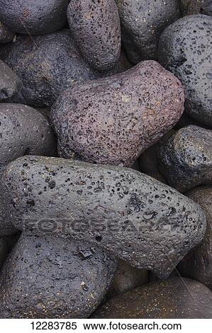 Stock Photography - Detail of weathered volcanic rocks, St. Paul Harbor, St. Paul Island, Southwestern Alaska, USA, Summer. Fotosearch