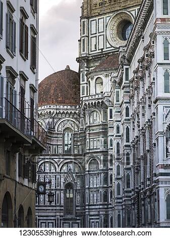 Stock Photograph - Dome of Florence Cathedral; Florence, Toscana, Italy. Fotosearch