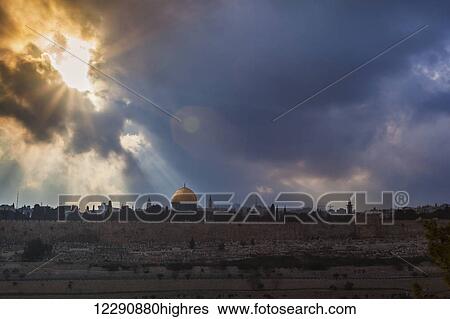 Dome of the Rock and wall of the old city; Jerusalem, Israel View Large Photo Image Stock Photograph - Dome of the Rock and wall of the old city; Jerusalem, Israel. Fotosearch