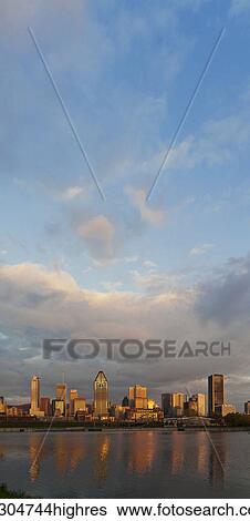 Stock Photograph - Downtown Montreal and it's skyscrapers; Montreal, Quebec, Canada. Fotosearch