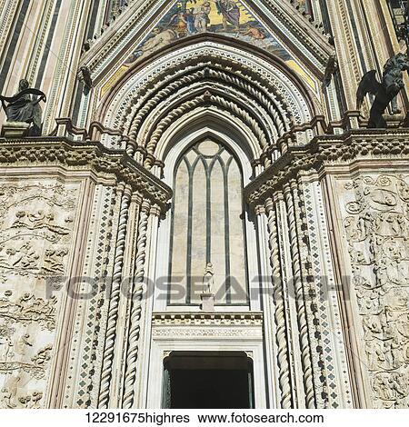 Stock Photograph - Entrance to the Cathedral of Orvieto; Orvieto, Umbria, Italy. Fotosearch