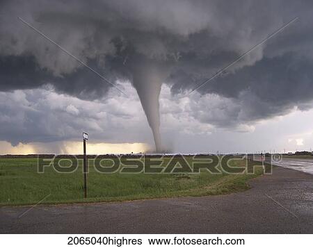 Stock Photograph - F5 Tornado Touches Down In Elie, Manitoba.. Fotosearch