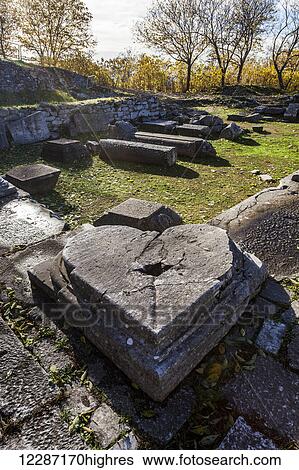 Fallen stone columns at a ruins site; Philippi, Greece View Large Photo Image Stock Photograph - Fallen stone columns at a ruins site; Philippi, Greece. Fotosearch