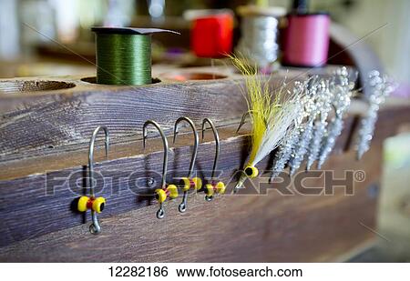 Stock Photograph - Fishing tackle; Chilliwack, British Columbia, Canada. Fotosearch