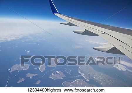Stock Photograph - Flying over Scandinavia; Sweden. Fotosearch