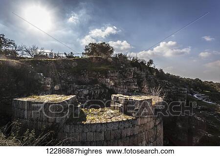 Fortification wall, West Bank; Sebastia, Samaria, Israel View Large Photo Image Stock Photograph - Fortification wall, West Bank; Sebastia, Samaria, Israel. Fotosearch