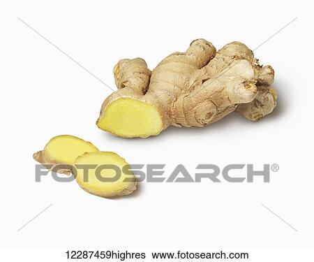 Stock Photograph - Fresh ginger root slices; Toronto, Ontario, Canada. Fotosearch
