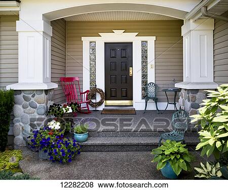 Front door of a house; Langley, British Columbia, Canada View Large Photo Image Stock Photo - Front door of a house; Langley, British Columbia, Canada. Fotosearch
