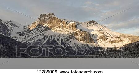 Frozen Emerald Lake in Yoho National Park; British Columbia, Canada View Large Photo Image Stock Photography - Frozen Emerald Lake in Yoho National Park; British Columbia, Canada. Fotosearch