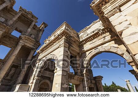 Stock Photograph - Gate of Mazeus and Mythridates; Ephesus, Turkey. Fotosearch
