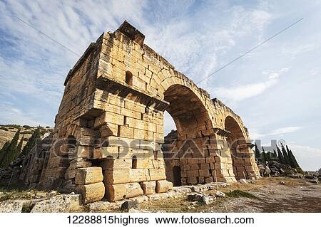 Stock Photograph - Grave monuments, Necrolopis; Pamukkale, Turkey. Fotosearch