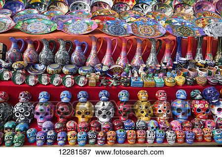 Stock Photo - Handicrafts for sale, Chichen Itza; Yucatan, Mexico. Fotosearch
