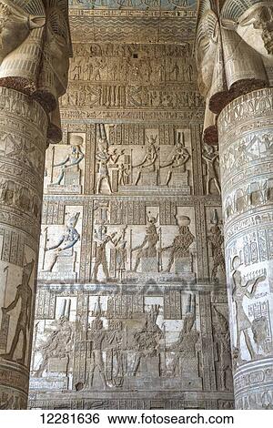 Hathor-headed columns, Hypostyle Hall, Temple of Hathor; Dendera, Egypt View Large Photo Image Stock Photograph - Hathor-headed columns, Hypostyle Hall, Temple of Hathor; Dendera, Egypt . Fotosearch