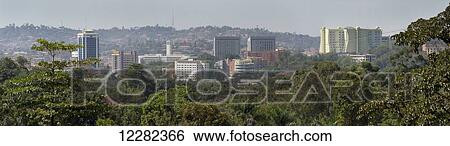 Stock Photograph - High-rise residential buildings; Kampala, Uganda. Fotosearch