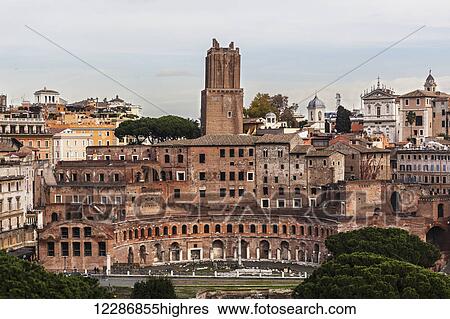 Stock Photograph - Historical building and cityscape; Rome, Italy. Fotosearch