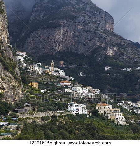 Houses along the Amalfi coast; Amalfi, Italy View Large Photo Image Stock Photograph - Houses along the Amalfi coast; Amalfi, Italy. Fotosearch