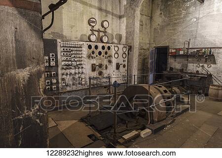 Stock Photograph - Inside the old abandoned herring factory; Djupvik, Iceland. Fotosearch
