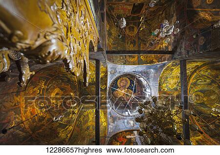 Stock Photograph - Interior of Monastery of Varlaam; Meteora, Greece. Fotosearch