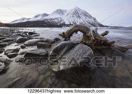 Kathleen Lake at sunrise during winter freeze up, Kluane National Park; Yukon, Canada View Large Photo Image Stock Photograph - Kathleen Lake at sunrise during winter freeze up, Kluane National Park; Yukon, Canada. Fotosearch