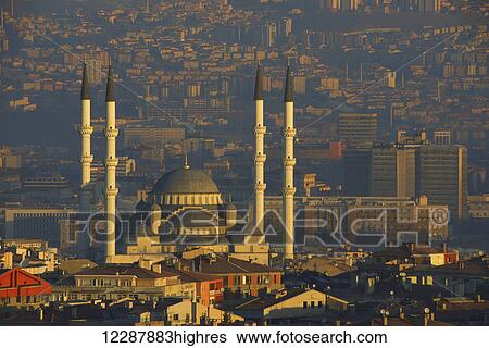 Kocatepe mosque with four minarets at dawn; Ankara, Turkey View Large Photo Image Stock Photograph - Kocatepe mosque with four minarets at dawn; Ankara, Turkey. Fotosearch