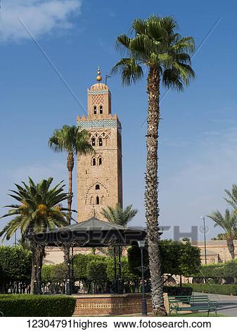 Stock Photograph - Koutoubia Mosque; Marrakech, Morocco. Fotosearch