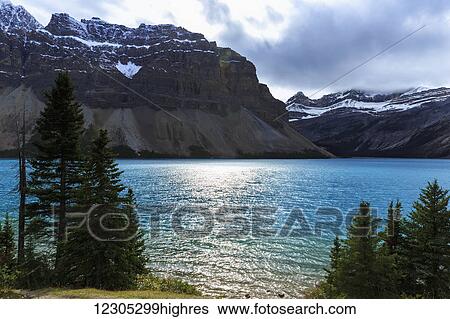 Stock Photograph - Lake Moraine, Banff National Park; Alberta, Canada. Fotosearch