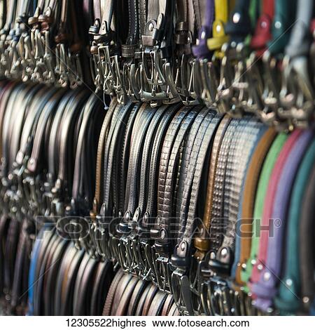 Leather belts on display for sale in a shop; Florence, Italy View Large Photo Image Stock Photograph - Leather belts on display for sale in a shop; Florence, Italy. Fotosearch