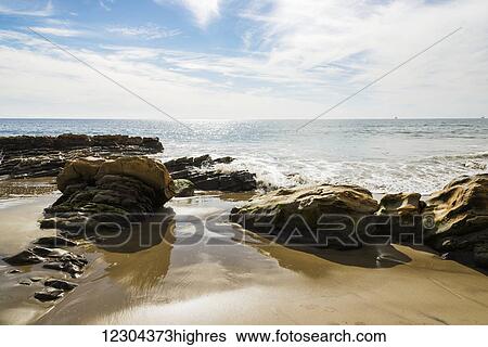 Stock Photograph - Looking out to sea, El Capitan State Beach; California, United States of America. Fotosearch