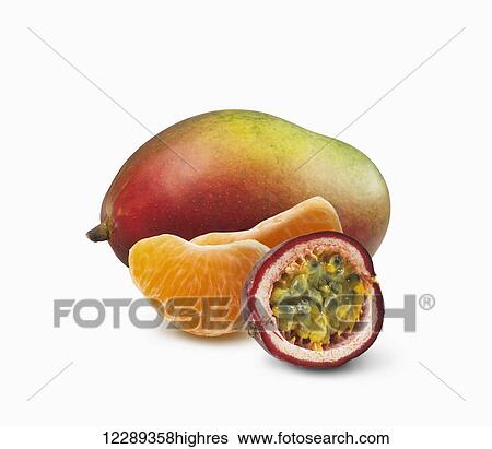 Mango, orange and passion fruit; Toronto, Ontario, Canada View Large Photo Image Stock Photograph - Mango, orange and passion fruit; Toronto, Ontario, Canada. Fotosearch