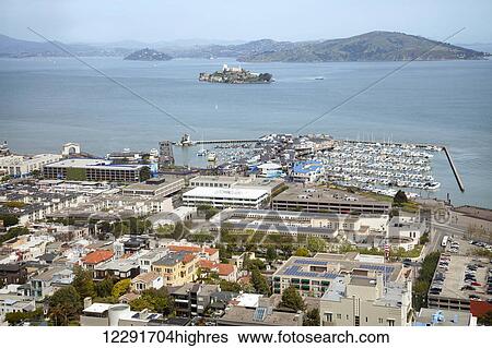 Marina and Alcatraz island jail; San Francisco, California, United States of America View Large Photo Image Stock Photograph - Marina and Alcatraz island jail; San Francisco, California, United States of America. Fotosearch
