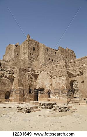 Monastery of St. Simeon, founded in the seventh century; Aswan, Egypt View Large Photo Image Stock Photo - Monastery of St. Simeon, founded in the seventh century; Aswan, Egypt. Fotosearch