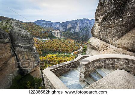 Monastery Varlaam; Meteora, Greece View Large Photo Image Stock Photograph - Monastery Varlaam; Meteora, Greece. Fotosearch