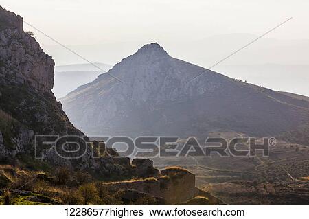 Mountain and fortress in Upper Corinth; Corinth, Greece View Large Photo Image Stock Photograph - Mountain and fortress in Upper Corinth; Corinth, Greece. Fotosearch