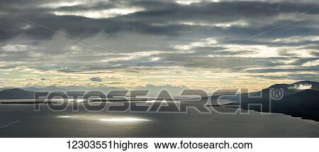Stock Photograph - Naknek Lake, the largest lake in Katmai National Park; Alaska, United States of America. Fotosearch