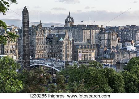 New Town and pedestrians walking on a bridge; Edinburgh, Scotland View Large Photo Image Stock Photograph - New Town and pedestrians walking on a bridge; Edinburgh, Scotland. Fotosearch