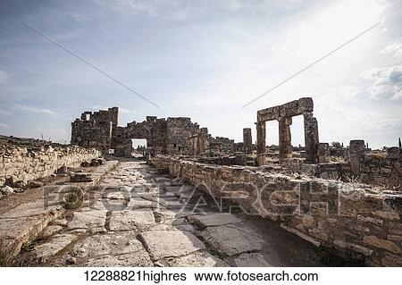 Stock Photograph - North Byzantine gate; Pamukkale, Turkey. Fotosearch