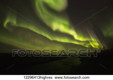 Stock Photograph - Northern Lights, or Aurora Borealis; Iceland. Fotosearch