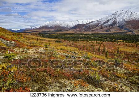 Stock Photograph - Ogilvie Mountains in autumn along the Dempster Highway; Yukon, Canada. Fotosearch