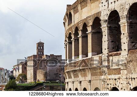 Old stone walls of buildings and a church; Rome, Italy View Large Photo Image Stock Photograph - Old stone walls of buildings and a church; Rome, Italy. Fotosearch