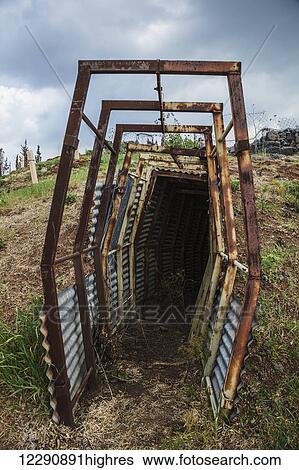 Stock Photograph - Old Syrian army bunker; Golan Heights, Israel. Fotosearch