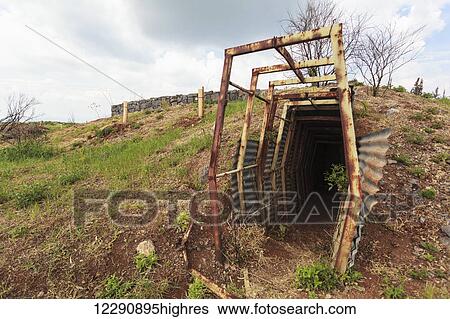Stock Photograph - Old Syrian army bunker; Golan Heights, Israel. Fotosearch