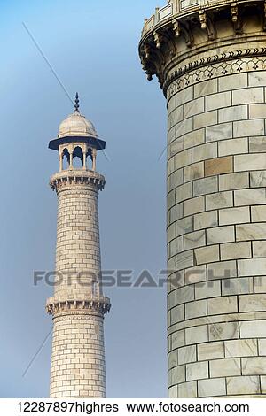One Taj Mahal minaret beside another; Agra, Uttar Pradesh, India View Large Photo Image Stock Photograph - One Taj Mahal minaret beside another; Agra, Uttar Pradesh, India. Fotosearch