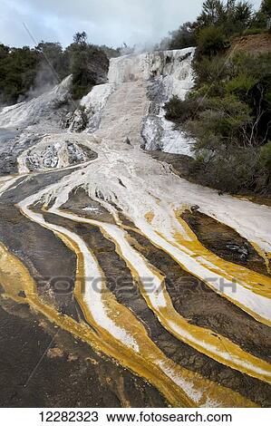 Orakei Korako Thermal Park, Lake Topo area; North Island, New Zealand View Large Photo Image Stock Image - Orakei Korako Thermal Park, Lake Topo area; North Island, New Zealand. Fotosearch