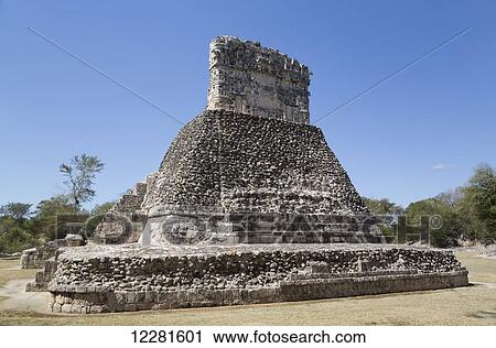 Painted Vault Temple, Dzibilnocac Mayan archaeological ruins, Chenes style; Campeche, Mexico View Large Photo Image Stock Image - Painted Vault Temple, Dzibilnocac Mayan archaeological ruins, Chenes style; Campeche, Mexico. Fotosearch