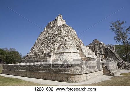 Painted Vault Temple, Dzibilnocac Mayan archaeological ruins, Chenes style; Campeche, Mexico View Large Photo Image Stock Image - Painted Vault Temple, Dzibilnocac Mayan archaeological ruins, Chenes style; Campeche, Mexico. Fotosearch