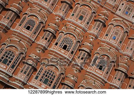 Stock Photograph - Palace of Winds facade; Jaipur, Rajasthan, India. Fotosearch