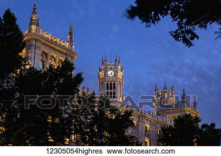 Plaza de Cibeles Palace; Madrid, Spain View Large Photo Image Stock Photograph - Plaza de Cibeles Palace; Madrid, Spain. Fotosearch