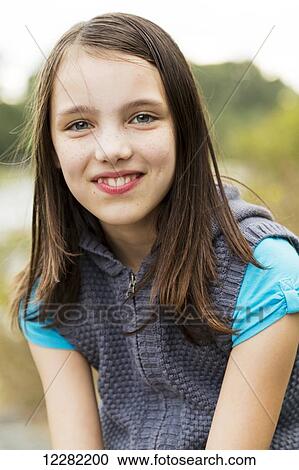 Stock Image - Portrait of a girl; Chilliwack, British Columbia, Canada. Fotosearch